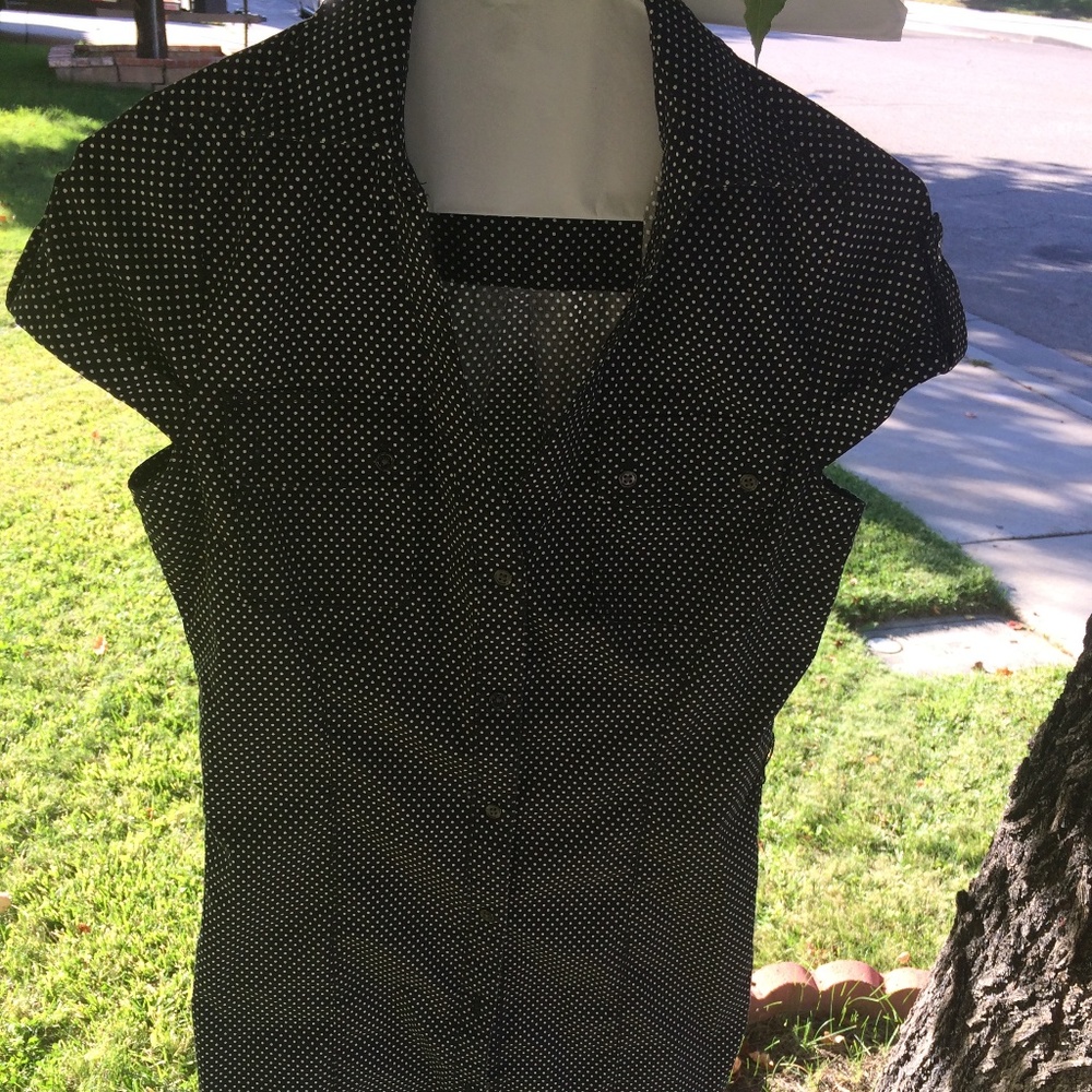 Express black polka dot white dress size 4 small